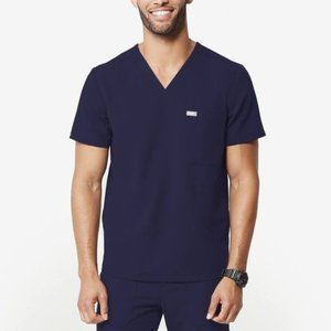 NWT FIGS Chisec Navy Three Pocket Scrub Top L